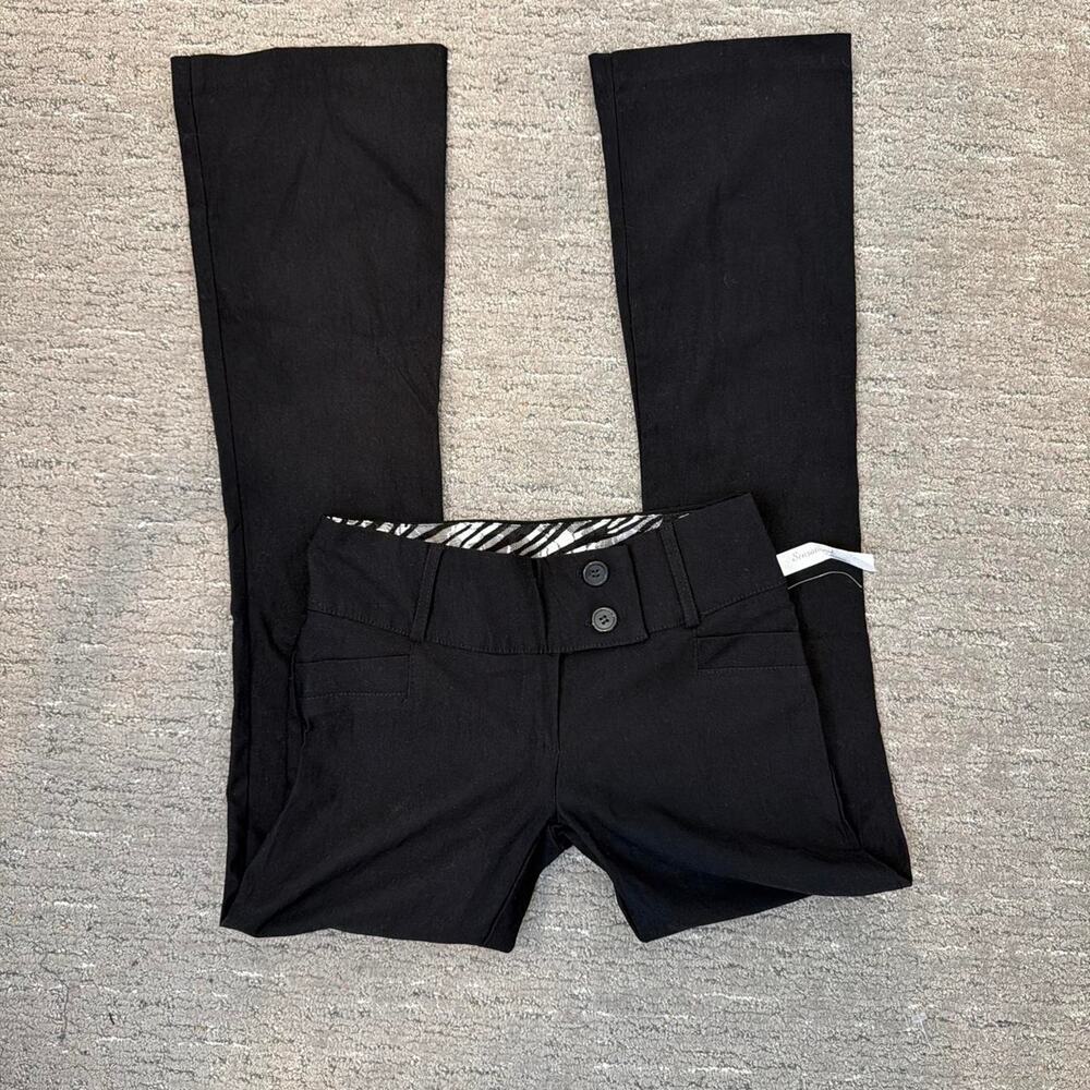 INSANE NWT vintage y2k black low rise button bootcut dress pants